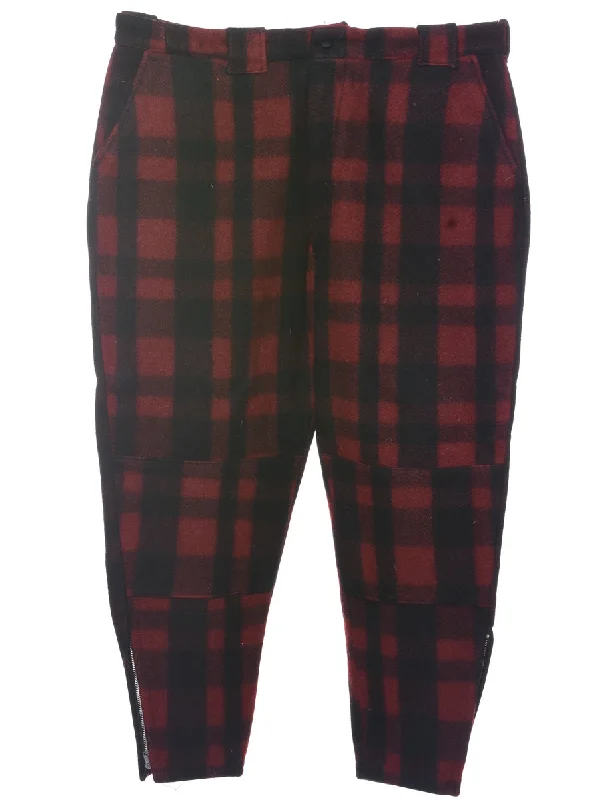Checked Pattern Trousers - W37 L26 Monochromatic All
