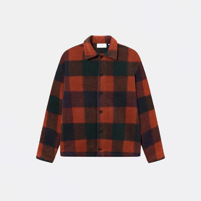 Jermaine Overshirt (Pine Green + Red Clay) Youthful Men's Pop
