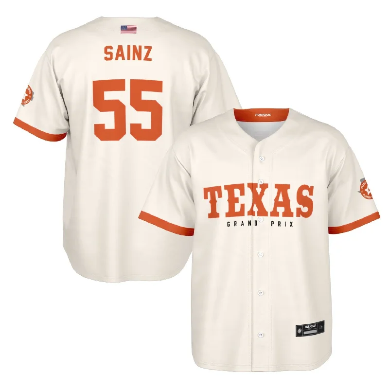 Sainz - Off-White Texas GP Jersey Elegant Men's Formal 