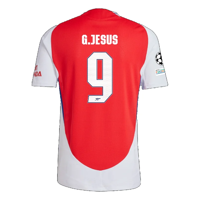 adidas Arsenal Authentic Gabriel Jesus Home Jersey w/ Champions League Patches 24/25 (Better Scarlet/White) Athletic Men's High adidas Arsenal Authentic Gabriel Jesus Home Jersey w/ Champions League Patches 24/25 (Better Scarlet/White) Athletic Men's High