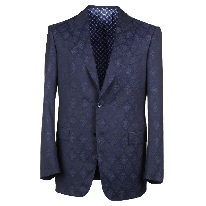 Zilli Trim-Fit Jacquard Print Blazer Sleek Men's Contemporary 