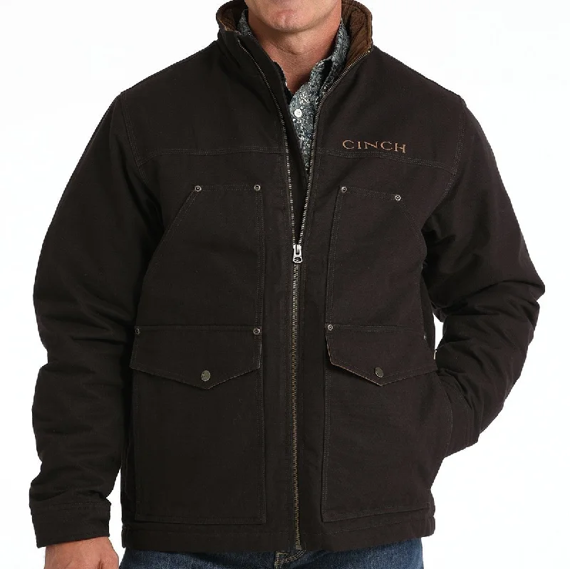 Cinch Men's Logo Concealed Carry Canvas Jacket in Brown Sophisticated Men's 
