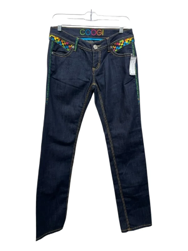 Coogi Size 7 Denim & Multi Denim Rainbow Bootcut Jeans Modern Men's Tech