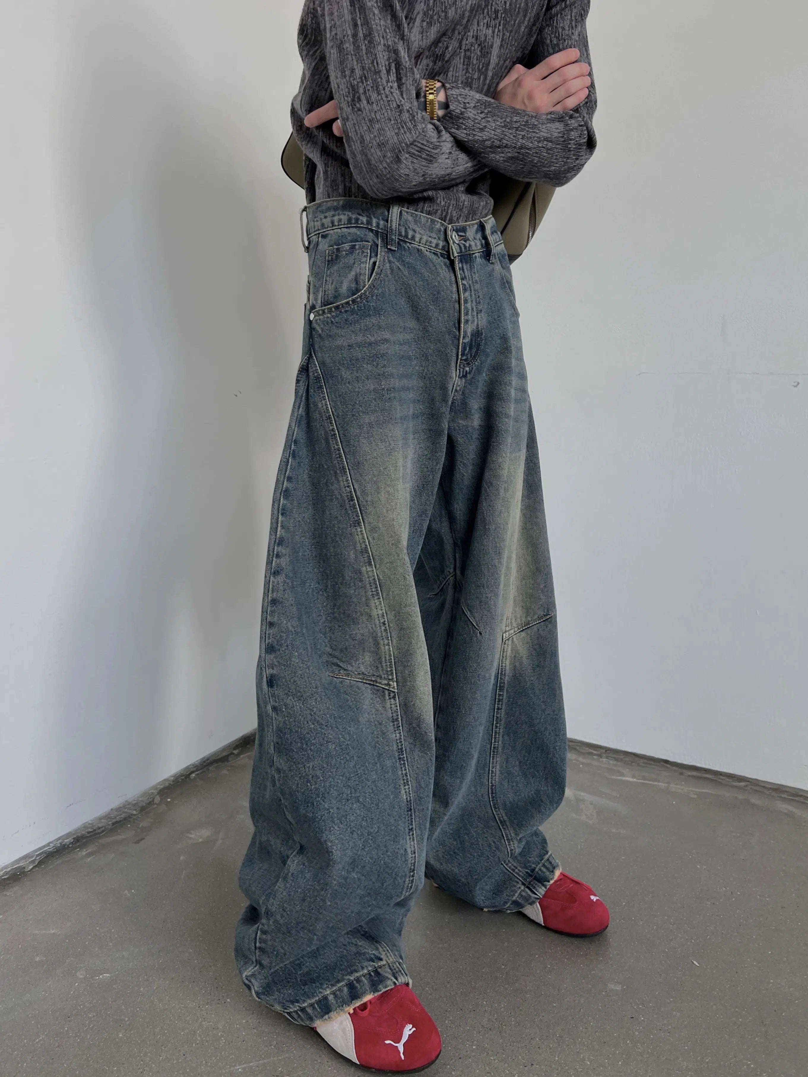 Mopping Fit Wide-Leg Jeans Dapper Men's Bow