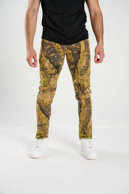 Spark Stretch Biker Camo Jean (Timber) Cozy Men's Winter