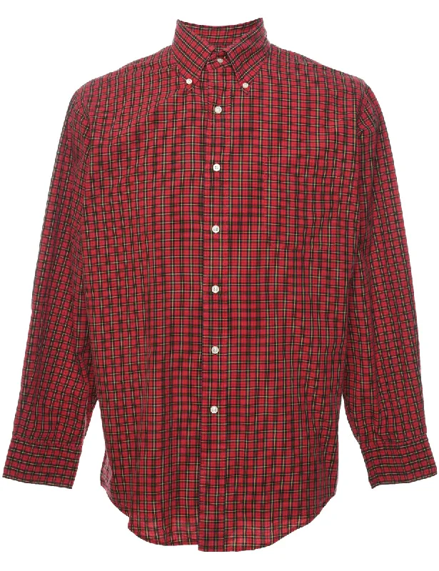 Land's End Checked Shirt - M Bold Men's Statement