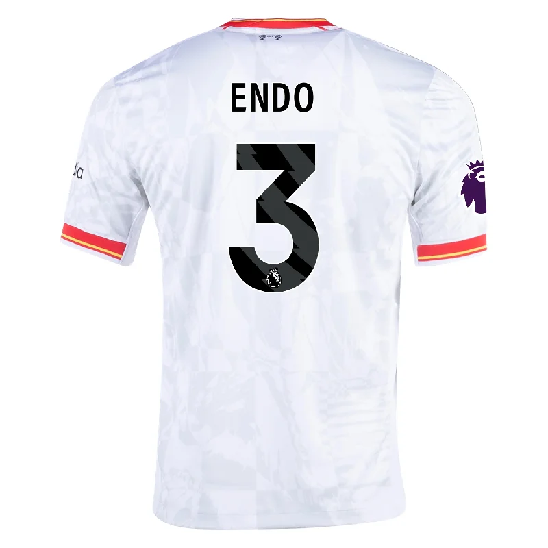 Nike Liverpool Wataru Endō Third Jersey w/ EPL Patch 24/25 (White/Pure Platinum) Sporty Men's Tennis Nike Liverpool Wataru Endō Third Jersey w/ EPL Patch 24/25 (White/Pure Platinum) Sporty Men's Tennis