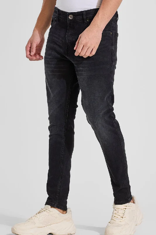 Grey Skinny Fit Jeans Edgy Men's Punk