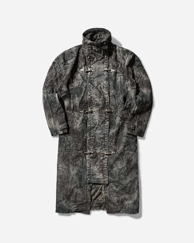 Men's Bio Soldier Denim Trench Coat Camo Street
