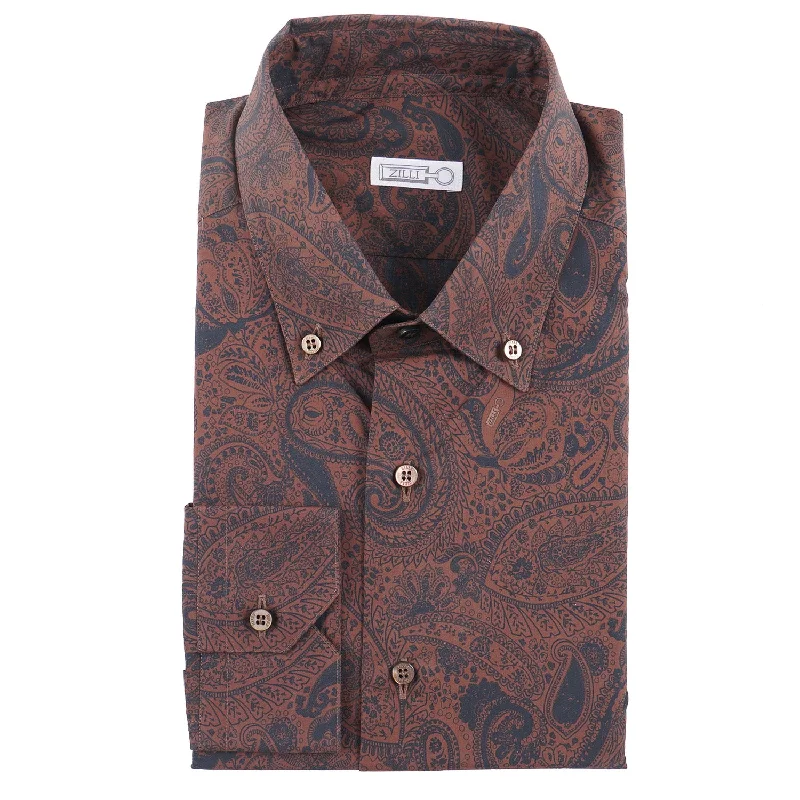 Zilli Cotton Shirt with Paisley Print Practical Men's Multi