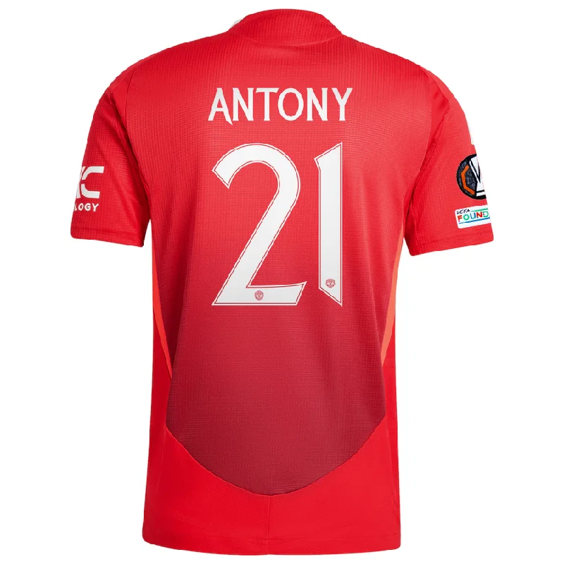 adidas Manchester United Authentic Antony Home Jersey w/ Europa League Patches 24/25 (MUFC Red/Bright Red) Bold Men's Animal adidas Manchester United Authentic Antony Home Jersey w/ Europa League Patches 24/25 (MUFC Red/Bright Red) Bold Men's Animal