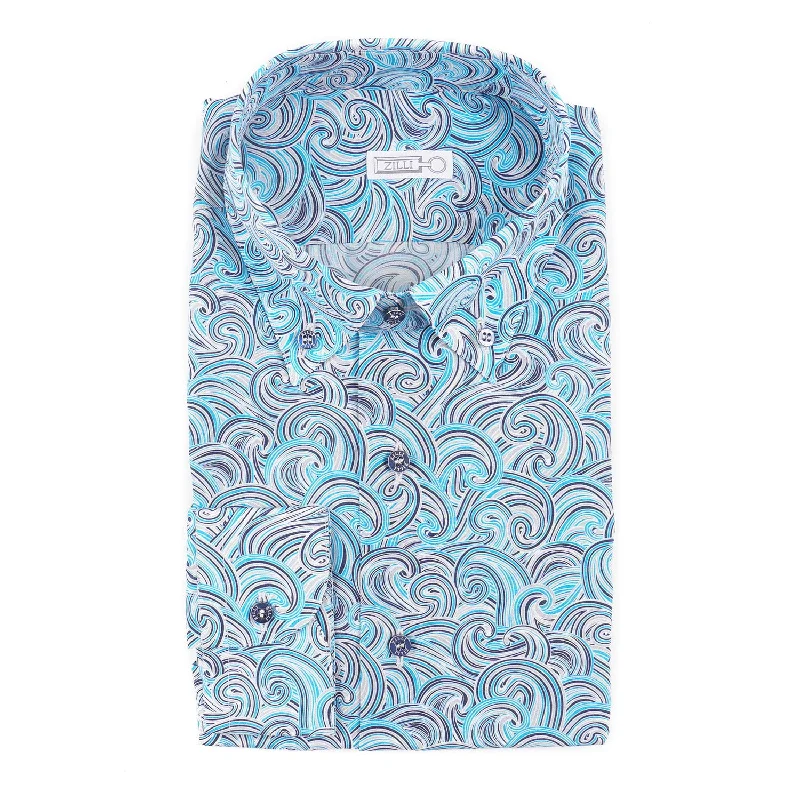 Zilli Lightweight Silk and Cotton Shirt Bold Men's Statement