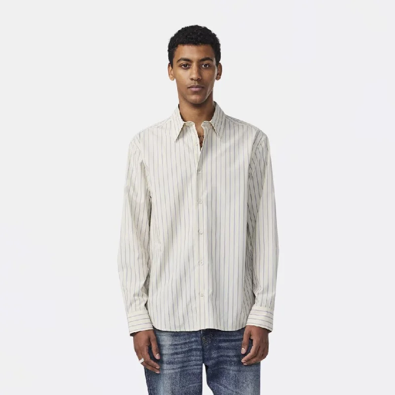 Quinsy 5322 Supima Cotton Shirt (Khaki Stripe) Cool Men's Distressed