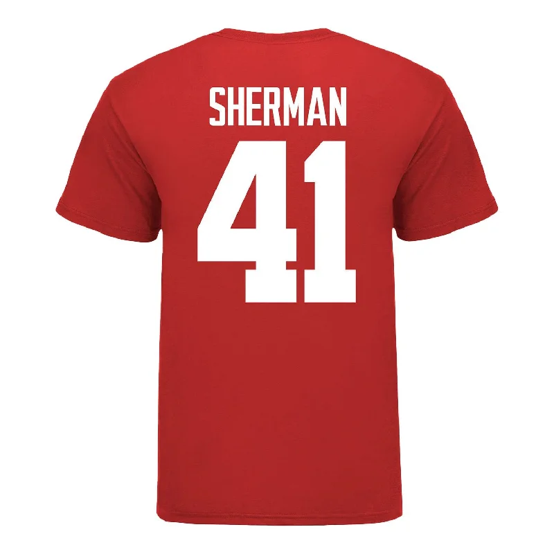 Ohio State Buckeyes Women's Lacrosse Student Athlete #41 Lilli Sherman T-Shirt Refined Men's Classic 