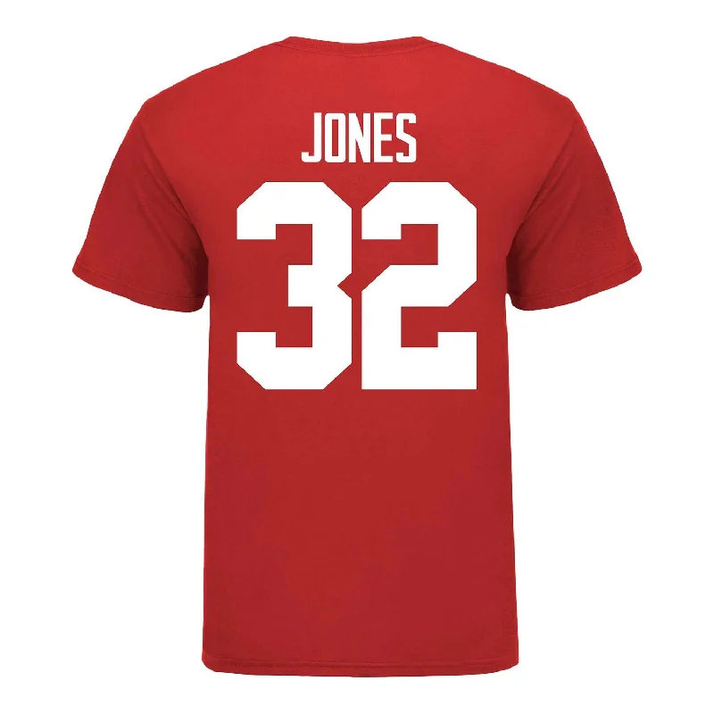 Ohio State Buckeyes Men's Lacrosse Student Athlete #32 Tate Jones T-Shirt Monochromatic Office Style Ohio State Buckeyes Men's Lacrosse Student Athlete #32 Tate Jones T-Shirt Monochromatic Office Style