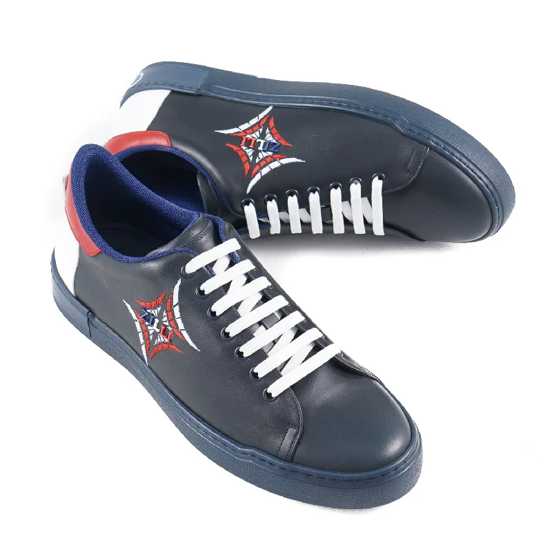 Zilli Tricolore Calf Leather Sneakers Sleek Men's Metallic