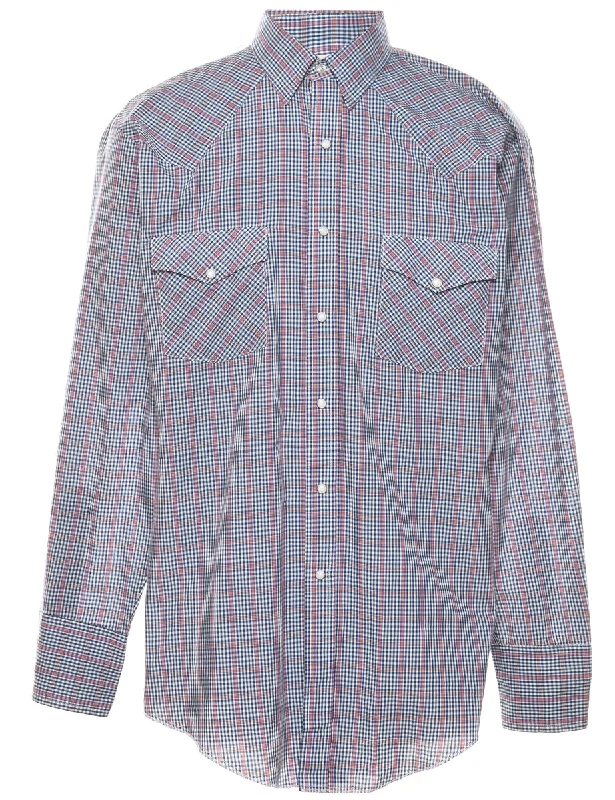 Multi-colour Checked Shirt - L Relaxed Men's Beach