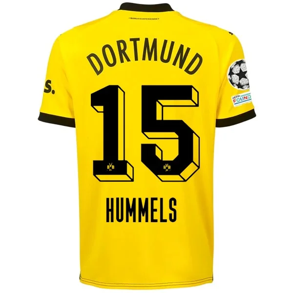 Puma Borussia Dortmund Mats Hummels Home Jersey w/ Champions League Patches 23/24 (Cyber Yellow/Puma Black) Elegant Men's Formal Puma Borussia Dortmund Mats Hummels Home Jersey w/ Champions League Patches 23/24 (Cyber Yellow/Puma Black) Elegant Men's Formal