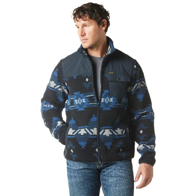 Wrangler Men's Zip Front Lightweight Ripstop Yoke Sherpa Jacket Casual Men's Short