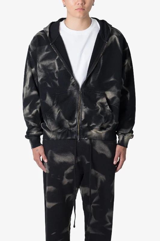 Sun Burned Zip Up Hoodie - Washed Black Traditional Men's Country