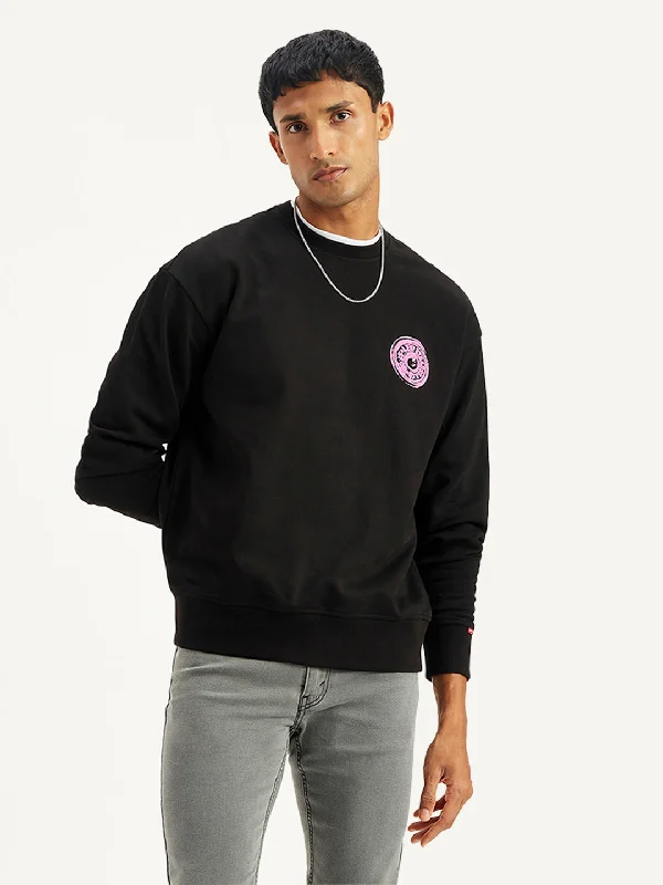 Men's Graphic Print Relaxed Fit Sweatshirt Cool Men's Distressed