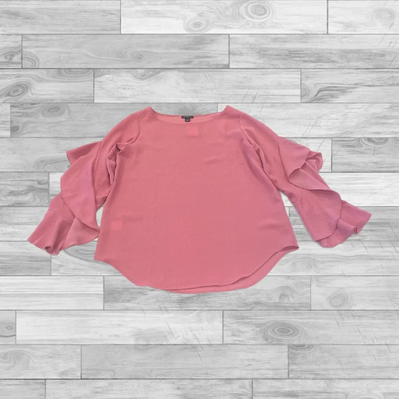 Top Long Sleeve By Ann Taylor In Pink, Size: Petite   Xs Minimalist Men's Casual 
