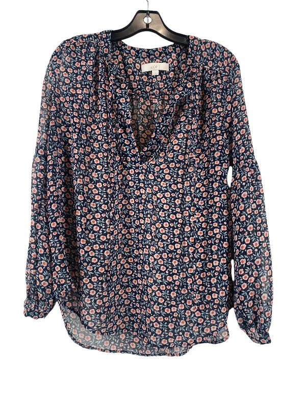 Top Long Sleeve By Loft In Floral Print, Size: S Trendy Men's Bucket