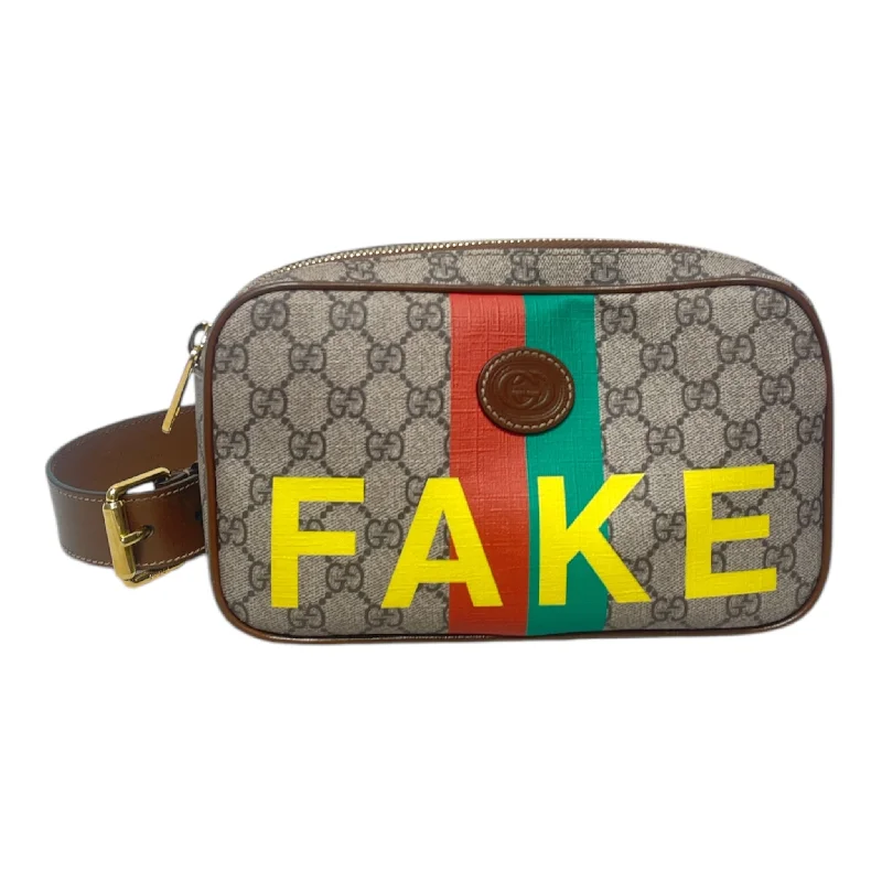 GUCCI/Cross Body Bag/OS/Monogram/Leather/BEG/NOT FAKE Tough Men's Tactical