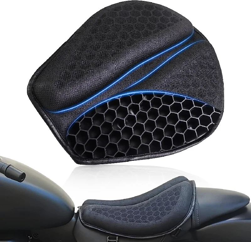 Foldable Motorcycle Gel Seat Cushion Polished Men's Satin