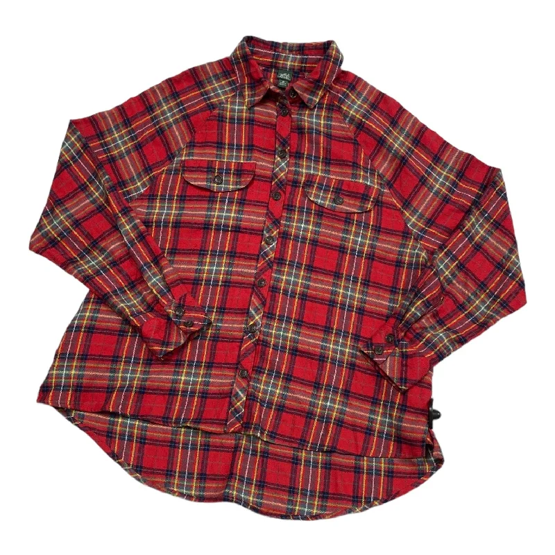 Top Long Sleeve By Wild Fable In Plaid Pattern, Size: Xs Casual Men's Short