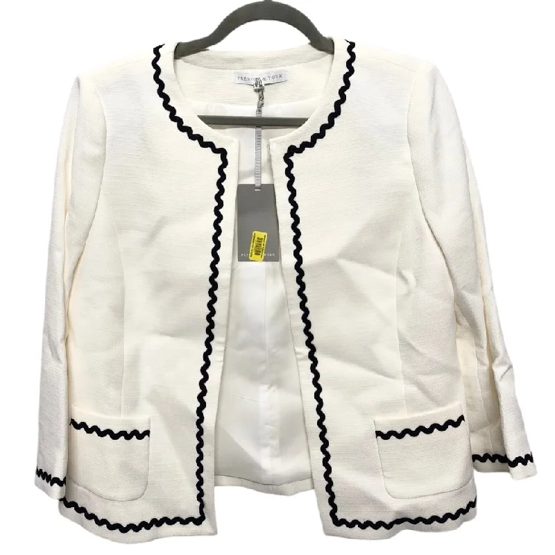 Blazer By Preston And New York In White, Size: 6 Modern Men's Geometric