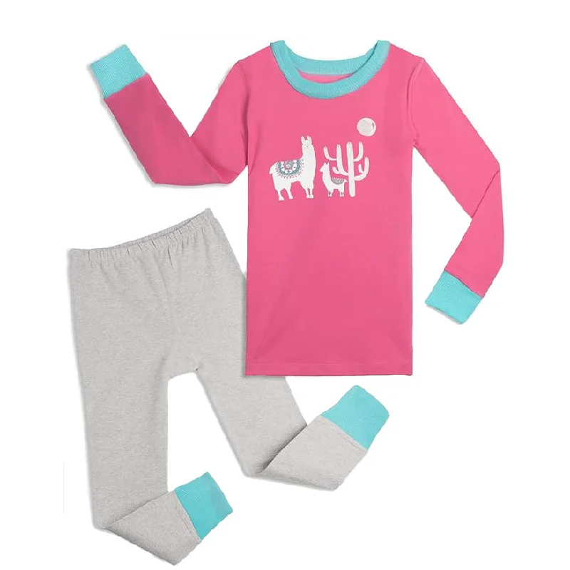 Mightly Girls Goodnite Llamas 2-piece Pajamas Elegant Men's Cashmere