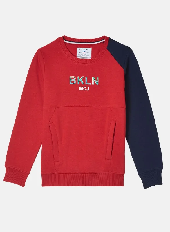 Boys Red Printed Sweatshirt Earthy Men's Sustainable 