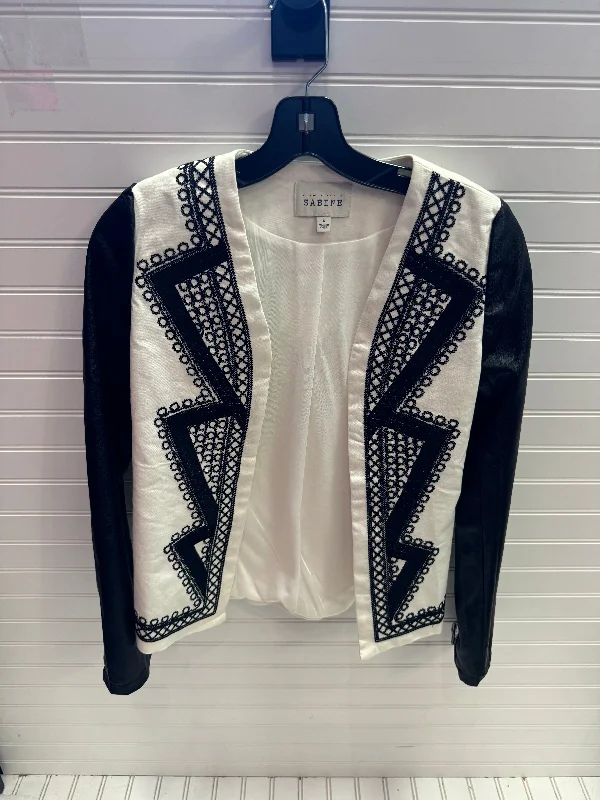 Blazer By Sabine In Black & Cream, Size: S Sleek Men's Metallic