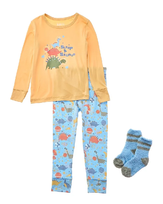 Only Boys 2pc Snuggle Up Snug Fit Pajama Set Sleek Men's Metallic