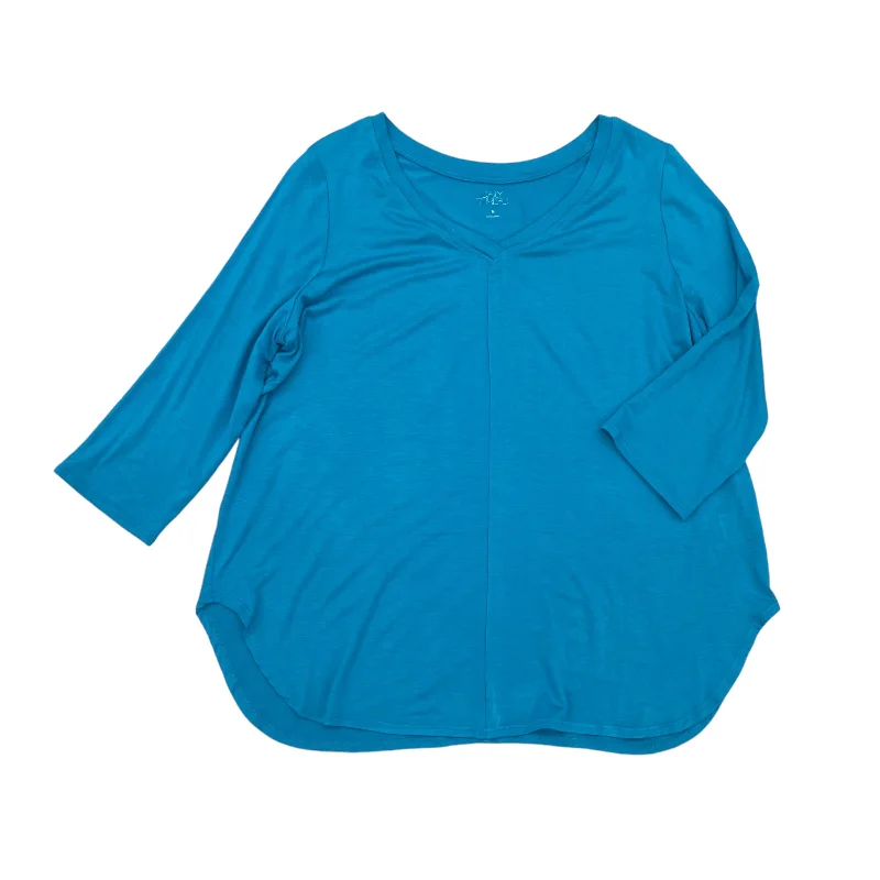 Top 3/4 Sleeve By Clothes Mentor In Blue, Size:M Cool Men's Skate