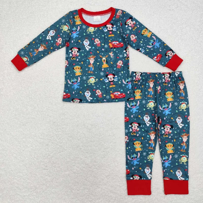 BLP0747 Christmas cartoon character Steedy Lion Snowman long sleeve trousers pajamas set Vintage Men's 1970S Disco