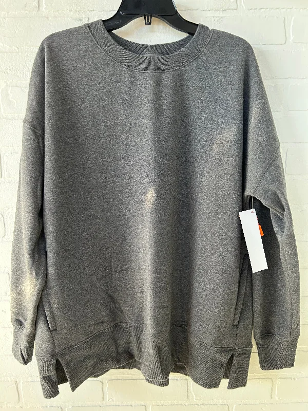 Athletic Sweatshirt Crewneck By Zella In Grey, Size: Xl Laid