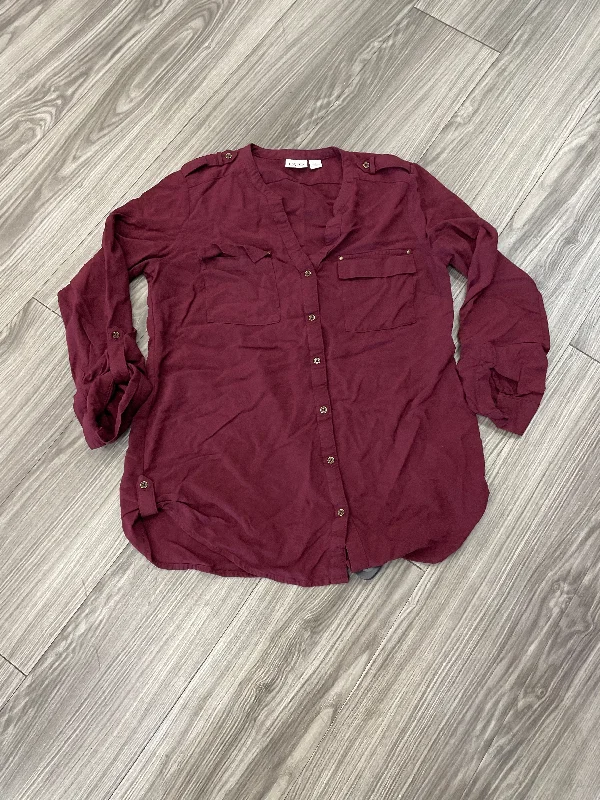 Top Long Sleeve By Cato In Red, Size: M Organic