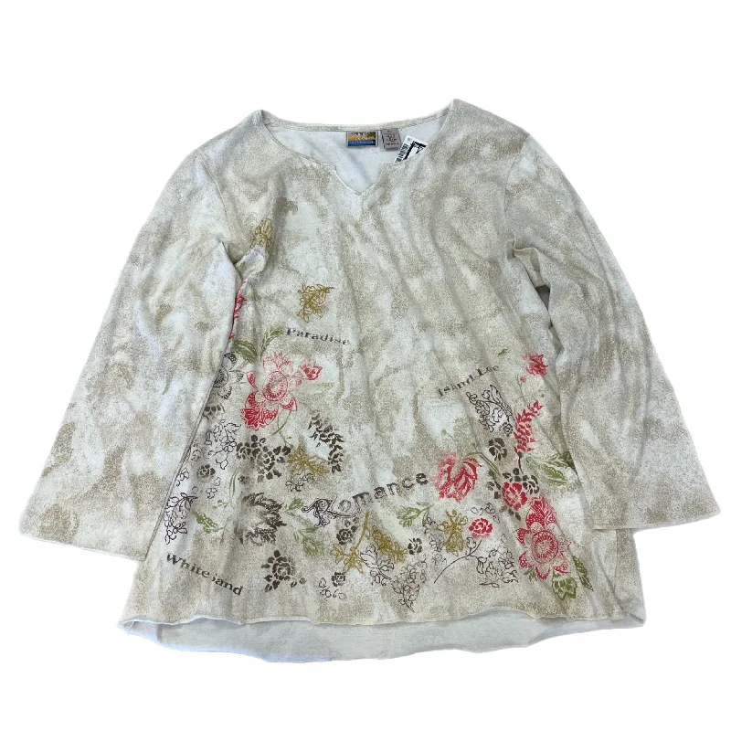 Top Long Sleeve By Cmc In Cream, Size: Xl Vacation