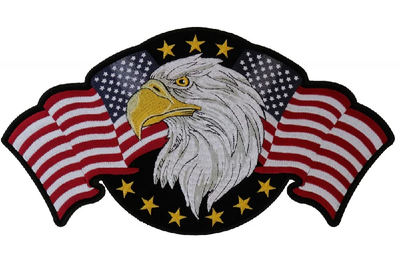 Eagle American Flags Back Patch Confident Men's High