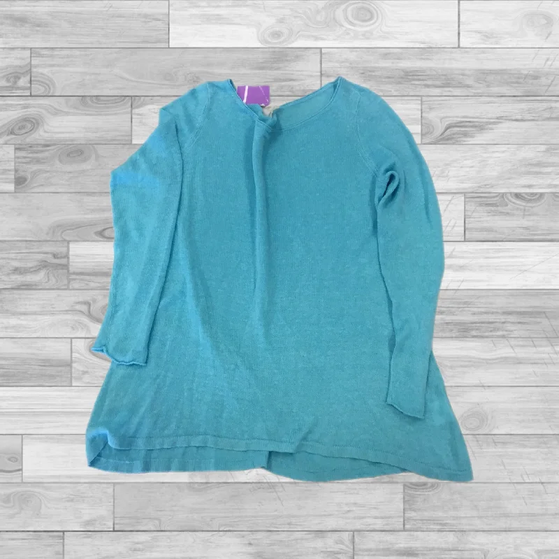 Top Long Sleeve By Eileen Fisher In Blue, Size: Xs Polished Men's Satin