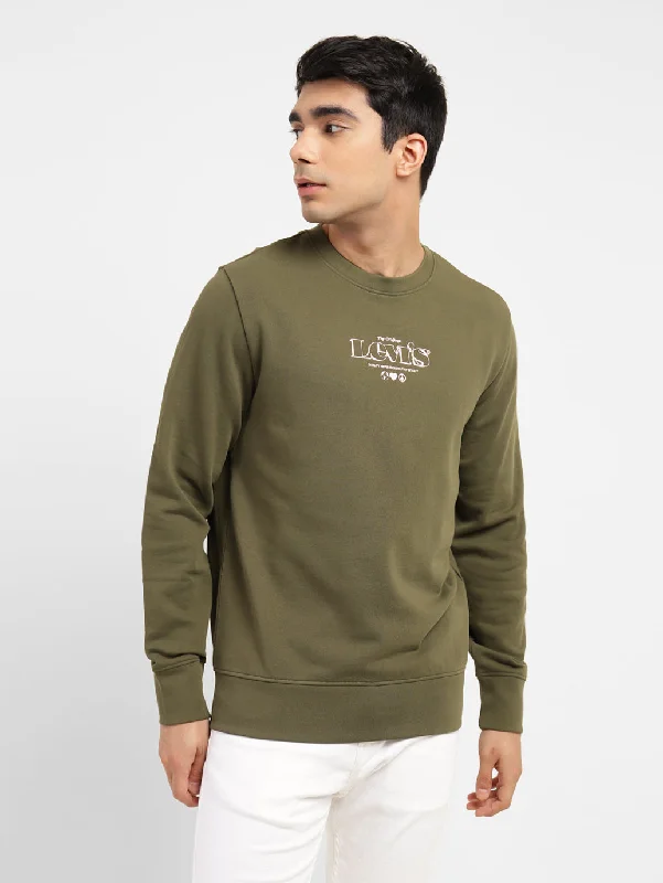 Men's Printed Crew Neck Sweatshirt Refined Men's European