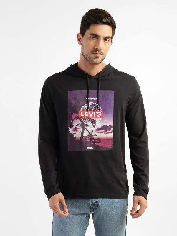 Men's Graphic Print Hooded Sweatshirt Trendy Men's Scandinavian