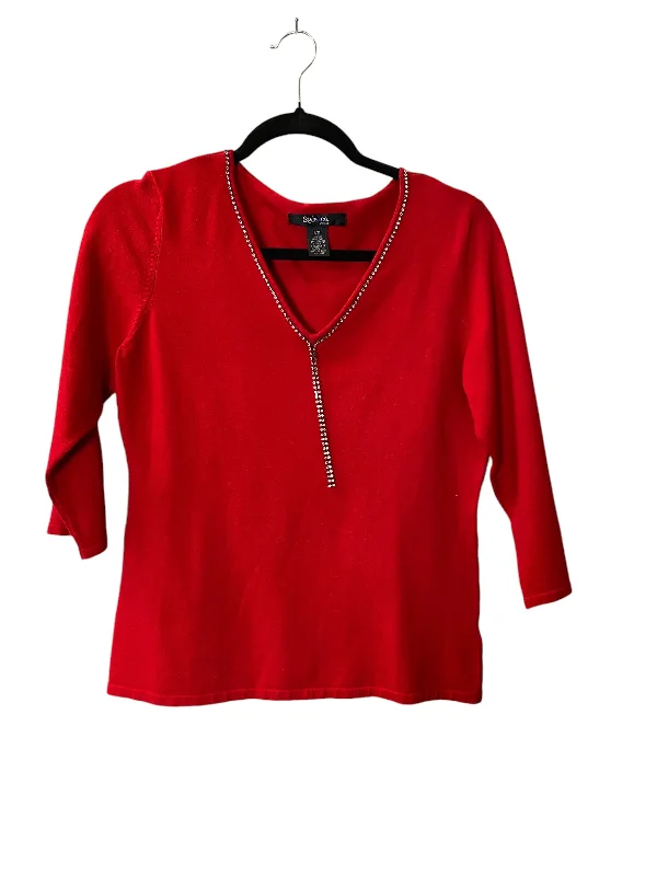 Top Long Sleeve By Style And Company In Red, Size: M Bohemian Men's Free