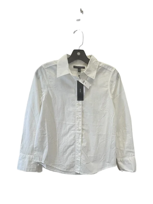 Top Long Sleeve By Banana Republic In White, Size: Xxs Street
