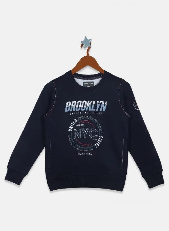 Boys Blue Printed Sweatshirt Dynamic Men's High