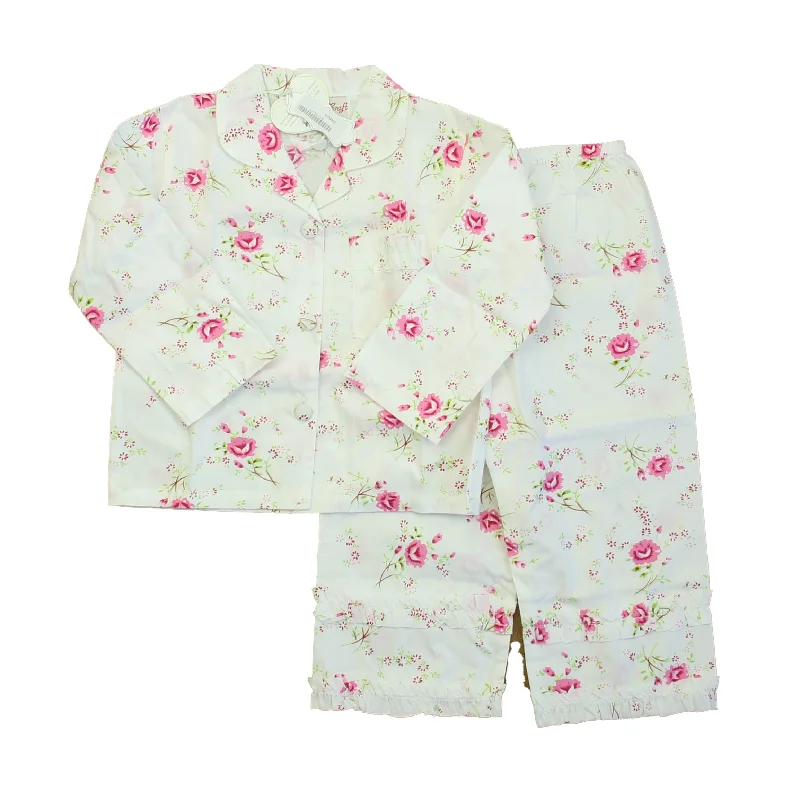 Powell Craft Girls White | Pink Floral 2-piece Pajamas Dynamic Men's High