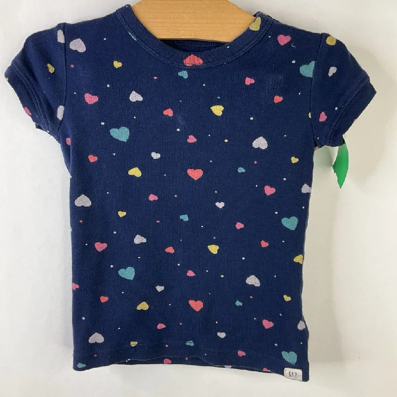 Size 3: Gap Navy Blue Colorful Hearts Short Sleeve Short 2pc PJS Confident Men's High