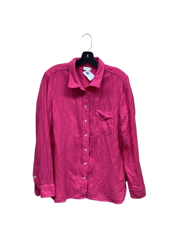 Top Long Sleeve By J. Crew In Pink, Size: Xl Lumberjack